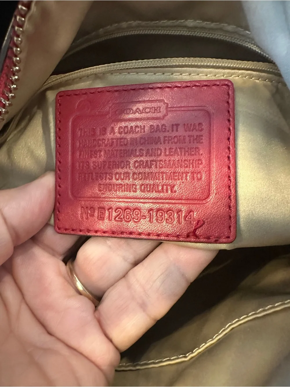 Coach #310 Kristen Woven Leather Shoulder Bag